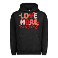 Pigment Black love more worry less Urban Hoodie - MaliasSmallBusiness
