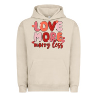 Pigment French Oak love more worry less Urban Hoodie - MaliasSmallBusiness