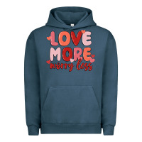 Pigment Midnight Navy love more worry less Urban Hoodie - MaliasSmallBusiness