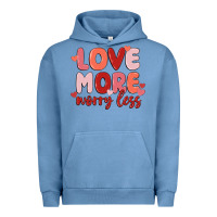 Pigment Pebble Blue love more worry less Urban Hoodie - MaliasSmallBusiness
