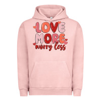 Pigment Salmon love more worry less Urban Hoodie - MaliasSmallBusiness
