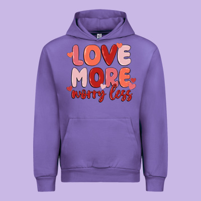 Love More Worry Less Urban Hoodie Designed By Maliassmallbusiness