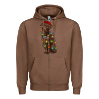 Chestnut Christmas labrador retriever Zipper Hoodie - RanaPortraitStore