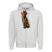 Dove Grey Christmas labrador retriever Zipper Hoodie - RanaPortraitStore
