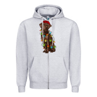 Heather Grey Christmas labrador retriever Zipper Hoodie - RanaPortraitStore