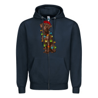 Navy Christmas labrador retriever Zipper Hoodie - RanaPortraitStore