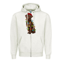 Oatmeal Heather Christmas labrador retriever Zipper Hoodie - RanaPortraitStore