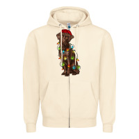 Sandshell Christmas labrador retriever Zipper Hoodie - RanaPortraitStore