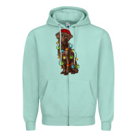 Seafoam Christmas labrador retriever Zipper Hoodie - RanaPortraitStore