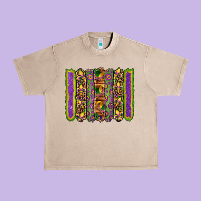 Mardi Gras Fleur De Lis Mask Leopard Glitter  Brushstrokes Urban Heavy Tee Designed By Artiststas