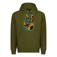 Army Green Aztec Sunflower Peace Sign Premium Hoodie - Jasminsmagicworld