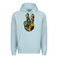 Blue Mist Aztec Sunflower Peace Sign Premium Hoodie - Jasminsmagicworld