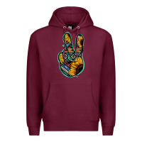Burgundy Aztec Sunflower Peace Sign Premium Hoodie - Jasminsmagicworld