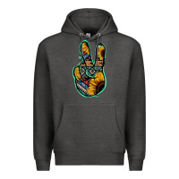 Charcoal Heather Aztec Sunflower Peace Sign Premium Hoodie - Jasminsmagicworld