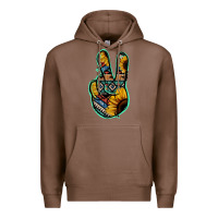Chestnut Aztec Sunflower Peace Sign Premium Hoodie - Jasminsmagicworld