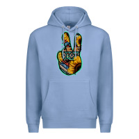 Colony Blue Aztec Sunflower Peace Sign Premium Hoodie - Jasminsmagicworld