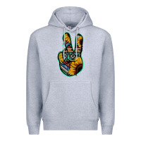 Heather Grey Aztec Sunflower Peace Sign Premium Hoodie - Jasminsmagicworld