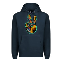 Navy Aztec Sunflower Peace Sign Premium Hoodie - Jasminsmagicworld
