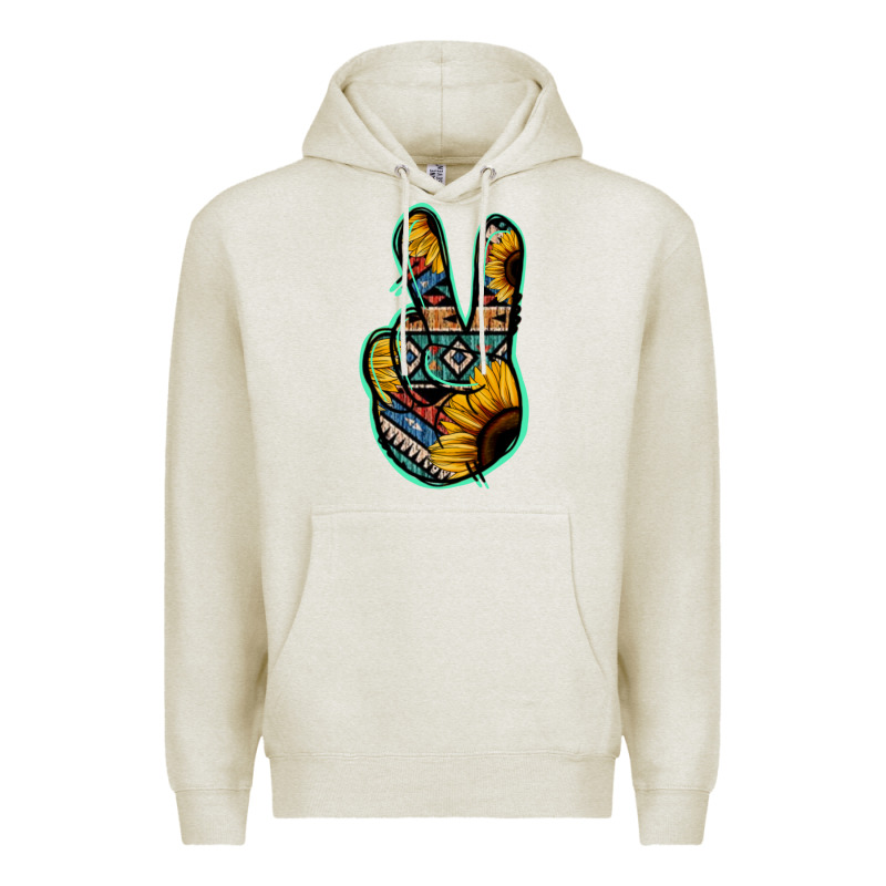 Aztec Sunflower Peace Sign Premium Hoodie by Jasminsmagicworld | Teevron