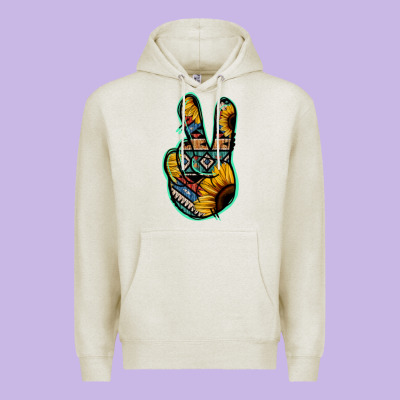 Aztec Sunflower Peace Sign Premium Hoodie Designed By Jasminsmagicworld