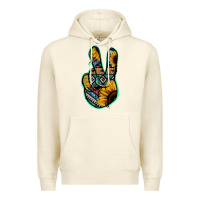 Sandshell Aztec Sunflower Peace Sign Premium Hoodie - Jasminsmagicworld