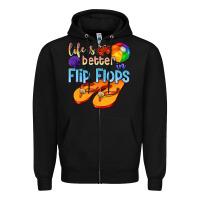 Black life is better in flip flops Zipper Hoodie - texasbilliewilder