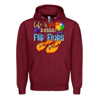 Life Is Better In Flip Flops Zipper Hoodie | Teevron