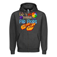 Charcoal Heather life is better in flip flops Zipper Hoodie - texasbilliewilder