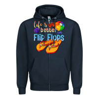 Navy life is better in flip flops Zipper Hoodie - texasbilliewilder