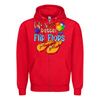 Red life is better in flip flops Zipper Hoodie - texasbilliewilder