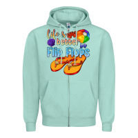 Seafoam life is better in flip flops Zipper Hoodie - texasbilliewilder