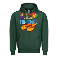 Sports Green life is better in flip flops Zipper Hoodie - texasbilliewilder
