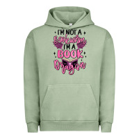 Pigment Oil Green i'm not a booksorm i'm a book dragon Urban Hoodie - MaliasSmallBusiness