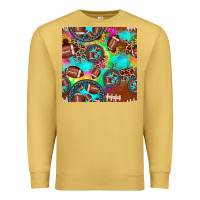 Antique Gold football tie dye gemstone sunflower seamless pattern Premium Sweatshirt - JahusDesignShop