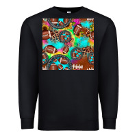 Black football tie dye gemstone sunflower seamless pattern Premium Sweatshirt - JahusDesignShop
