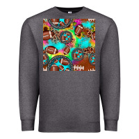Charcoal Heather football tie dye gemstone sunflower seamless pattern Premium Sweatshirt - JahusDesignShop