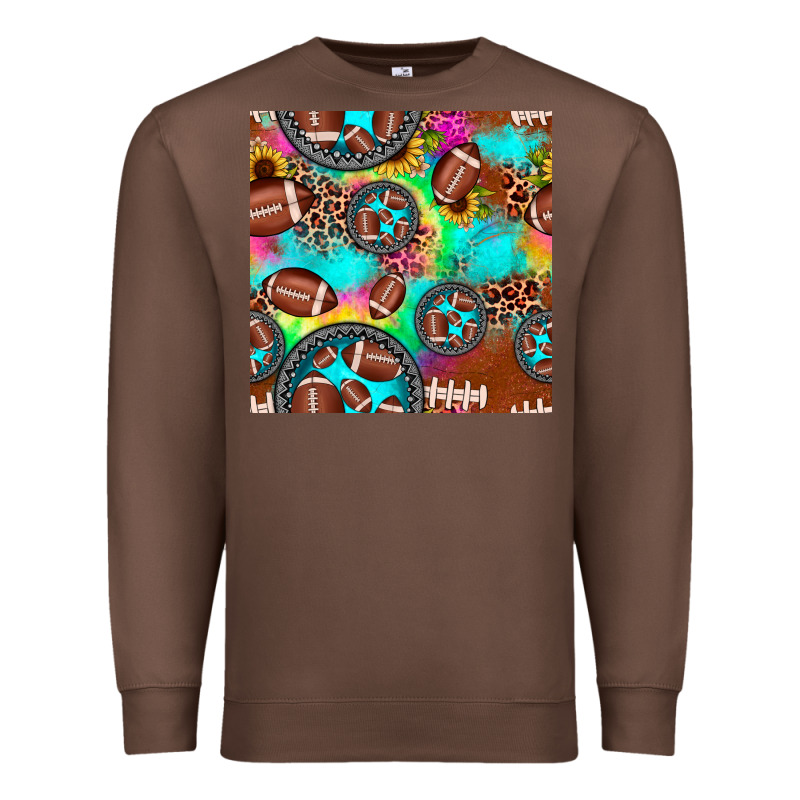 Football Tie Dye Gemstone Sunflower Seamless Pattern Premium Sweatshirt by JahusDesignShop | Teevron