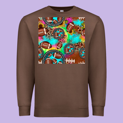Football Tie Dye Gemstone Sunflower Seamless Pattern Premium Sweatshirt Designed By Jahusdesignshop