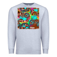 Heather Grey football tie dye gemstone sunflower seamless pattern Premium Sweatshirt - JahusDesignShop