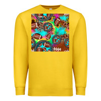 Lemon football tie dye gemstone sunflower seamless pattern Premium Sweatshirt - JahusDesignShop