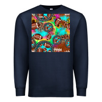 Navy football tie dye gemstone sunflower seamless pattern Premium Sweatshirt - JahusDesignShop