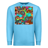 Ocean Blue football tie dye gemstone sunflower seamless pattern Premium Sweatshirt - JahusDesignShop