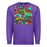 Purple football tie dye gemstone sunflower seamless pattern Premium Sweatshirt - JahusDesignShop