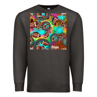 Smoke football tie dye gemstone sunflower seamless pattern Premium Sweatshirt - JahusDesignShop