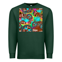 Sports Green football tie dye gemstone sunflower seamless pattern Premium Sweatshirt - JahusDesignShop