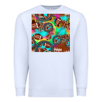 White football tie dye gemstone sunflower seamless pattern Premium Sweatshirt - JahusDesignShop