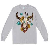 Moon Dust western cow skull Long Sleeve Tee - texasbilliewilder