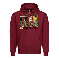 Burgundy i'm just here for the snacks #softball brother Zipper Hoodie - Zillion Design Studio