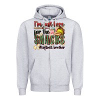 Heather Grey i'm just here for the snacks #softball brother Zipper Hoodie - Zillion Design Studio
