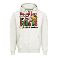 Oatmeal Heather i'm just here for the snacks #softball brother Zipper Hoodie - Zillion Design Studio